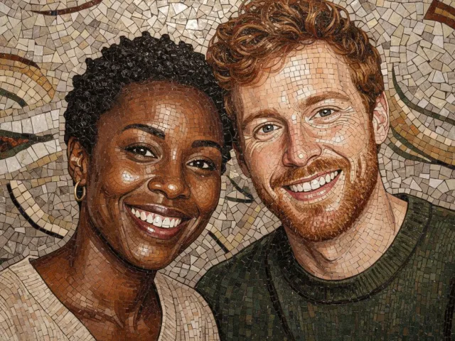 Mosaic tile portrait Nachher