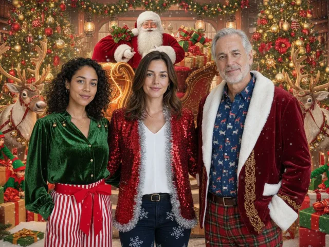 Santa, Elves & Reindeer After