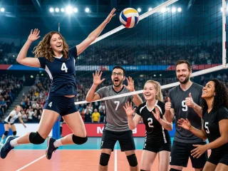 Volleyball Spike Jump After